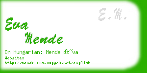 eva mende business card